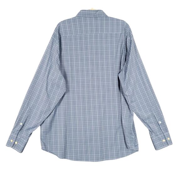 PETER MILLAR Summer Comfort Blue Plaid Check Long Sleeve Button Shirt SIZE XXL - Picture 2 of 8